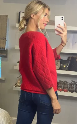 Flash Sale ???? CY Boutique Three Quarter Sleeve Cardigan With Diamond Design In Red ???? -Aftershock London Shop unnamed file 1583