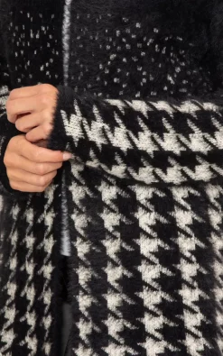 Cheap ???? Klass Houndstooth Feather Knit Cardigan Black/Ivory ???? -Aftershock London Shop unnamed file 163