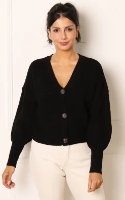 Best deal ???? One Nation Clothing Cropped Chunky Knit Button Cardigan In Black ???? -Aftershock London Shop unnamed file 182