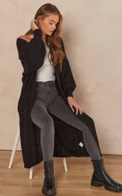 Top 10 ❤️ Gini London Black Long Knitted Cardigan ⌛
