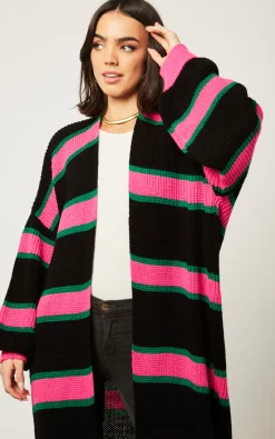 Coupon ???? Jenerique Multicolour Longline Cardigan In Black/Pink ???? -Aftershock London Shop unnamed file 208