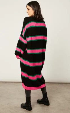 Coupon ???? Jenerique Multicolour Longline Cardigan In Black/Pink ???? -Aftershock London Shop unnamed file 209