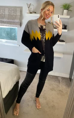 Best deal ❤️ Izabel London Multi Black Zig Zag Open Front Cardigan ???? -Aftershock London Shop unnamed file 216
