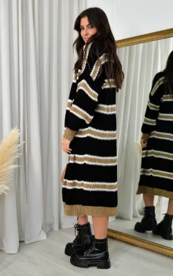 Buy ???? IKRUSH Vienna Long Length Stripe Knitted Cardigan In Black ???? -Aftershock London Shop unnamed file 222