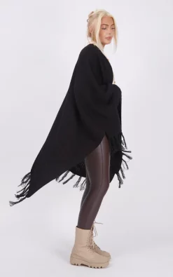Cheap ???? Boutique Store Black Knitwear Tassels Poncho One Size Fit (10 18) ???? -Aftershock London Shop unnamed file 232