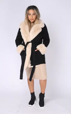 Top 10 ???? Pretty Moi Black Faux Fur Belted Cardigan One Size Fit (8 14) ????