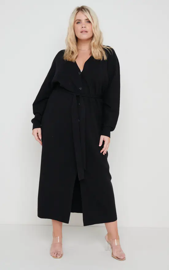 New ❤️ Pretty Lavish Peony Belted Cardigan ???? Dress Black ✨ 1 New ❤️ Pretty Lavish Peony Belted Cardigan ???? Dress Black ✨