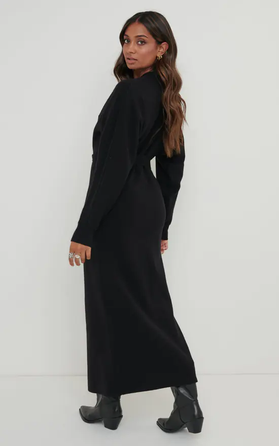 New ❤️ Pretty Lavish Peony Belted Cardigan ???? Dress Black ✨ 2 New ❤️ Pretty Lavish Peony Belted Cardigan ???? Dress Black ✨ - Image 2