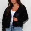 Best deal ⌛ Girl In Mind Kiera Black Crochet Detail Cardigan ????