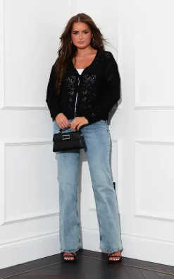 Best deal ⌛ Girl In Mind Kiera Black Crochet Detail Cardigan ???? -Aftershock London Shop unnamed file 281