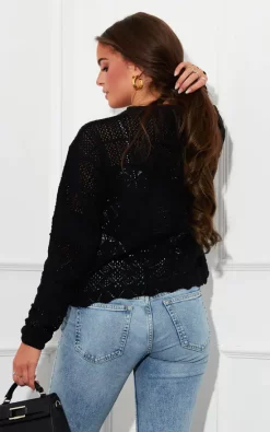 Best deal ⌛ Girl In Mind Kiera Black Crochet Detail Cardigan ???? -Aftershock London Shop unnamed file 282
