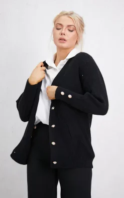 Cheapest ✨ Boutique Store Black Golden Button Knitted Cardigan One Size Fit (10 To 14) ⌛ -Aftershock London Shop unnamed file 293