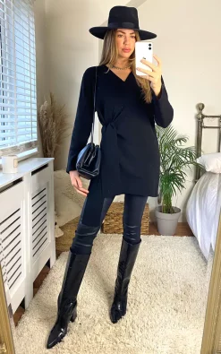 Outlet ???? Jenerique Knitted Wrap Cardigan In Black ✔️