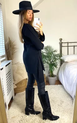 Outlet ???? Jenerique Knitted Wrap Cardigan In Black ✔️ -Aftershock London Shop unnamed file 297