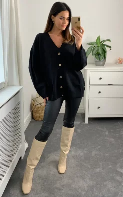 New ???? Malissa J Collection Oversized Button Cardigan In Black ❤️ -Aftershock London Shop unnamed file 301