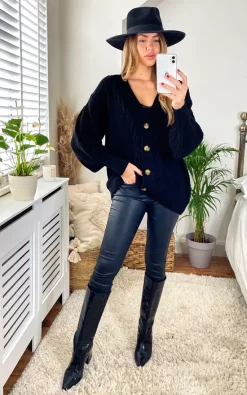 Promo ???? URBAN TOUCH Cable Knit Over Size Cardigan Black ❤️ -Aftershock London Shop unnamed file 324