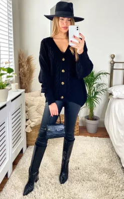 Promo ???? URBAN TOUCH Cable Knit Over Size Cardigan Black ❤️ -Aftershock London Shop unnamed file 325