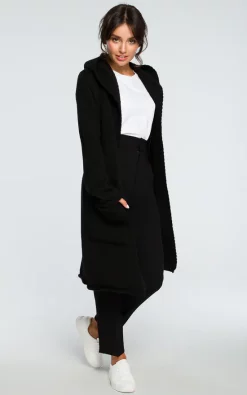 Best Pirce ✔️ MOE Black Hooded Long Cardigan ????