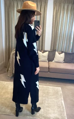 Deals ⌛ SlayTwins Maeve Lightening Bolt Long Cardigan Black ✔️ -Aftershock London Shop unnamed file 336