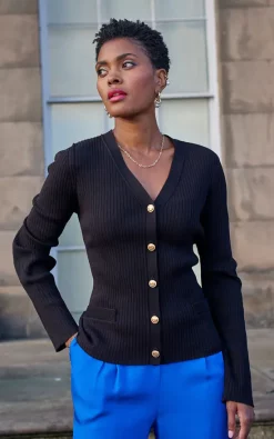 Top 10 ???? Another Sunday Button Through Cardigan Black ✔️