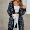Coupon ???? FS Collection Black Boucle Check Cardigan In White Multicolour Speckles ????
