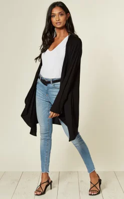 Cheap ???? Aftershock London Jersey Waterfall Cardigan In Black ???? -Aftershock London Shop unnamed file 351