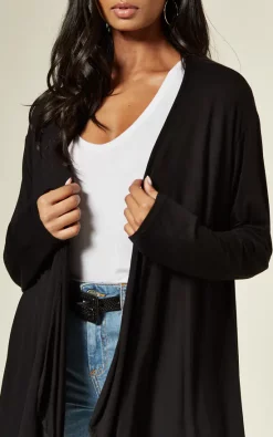Cheap ???? Aftershock London Jersey Waterfall Cardigan In Black ???? -Aftershock London Shop unnamed file 352