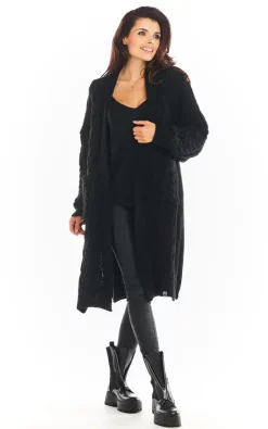 Cheapest ✨ AWAMA Long Thick Cardigan In Black ????
