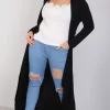 Best deal ❤️ Oops Fashion Long Waterfall Cardigan In Black ????