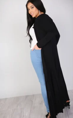 Best deal ❤️ Oops Fashion Long Waterfall Cardigan In Black ???? -Aftershock London Shop unnamed file 359