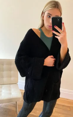 Best reviews of ???? IKRUSH Cara Longline Knitted Cardigan With Pocket Detail In Black ???? -Aftershock London Shop unnamed file 363