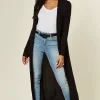 New ❤️ Aftershock London Jersey Longline Cardigan In Black ⌛