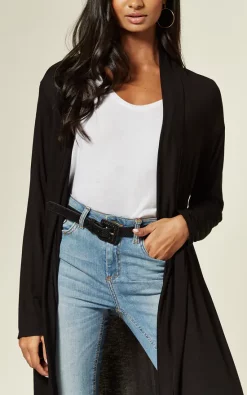 New ❤️ Aftershock London Jersey Longline Cardigan In Black ⌛ -Aftershock London Shop unnamed file 366