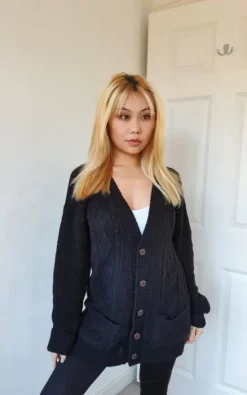 Top 10 ⌛ GIGILAND UK Grandad Chunky Knit Warm And Cosy Button Up Cardigan Black ????