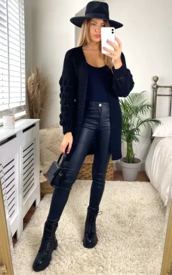 Hot Sale ???? Aftershock London Wool Blend Longline Cardigan In Black ✨