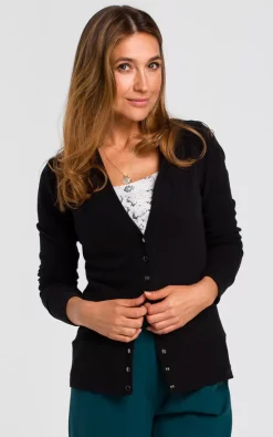 Brand new ⭐ MOE Black Fitted Cardigan With Snap Fastenings ???? -Aftershock London Shop unnamed file 428