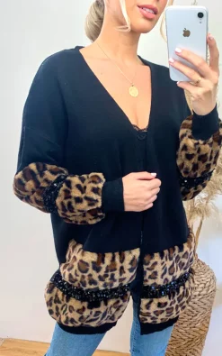 Hot Sale ⭐ CY Boutique Faux Leopard Print Fur Cardigan With Embellishment ???? -Aftershock London Shop unnamed file 437