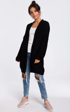 Best reviews of ???? MOE Black Oversized Cardigan With Wide Sleeves ❤️