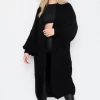 Deals ???? GIGILAND UK Black Bell Sleeve Oversized Longline Cardigan ????