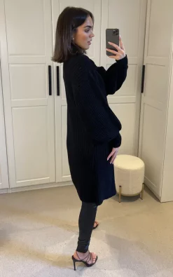 Discount ???? SIGNAGE Oversized Black Knit Longline Cardigan With Pockets And Balloon Sleeves ???? -Aftershock London Shop unnamed file 45