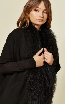 Wholesale ???? FS Collection Black Cardigan With Lamb Wool Trim ⌛ -Aftershock London Shop unnamed file 459