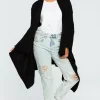 Hot Sale ???? MOE Black Waterfall Long Cardigan ????