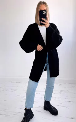 Coupon ⌛ IKRUSH Aria Tie Front Knitted Cardigan In Black ???? -Aftershock London Shop unnamed file 471