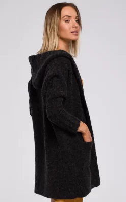 Top 10 ❤️ MOE Comfortable Chunky Knit Hooded Cardigan In Black ???? -Aftershock London Shop unnamed file 483