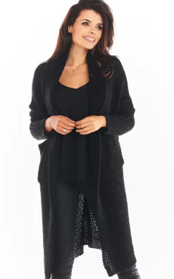 Best Pirce ???? AWAMA Open Front Cardigan With Large Pockets In Black ⌛ -Aftershock London Shop unnamed file 499