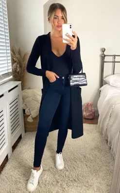 New ⭐ Noisy May Longline Open Front Cardigan In Black ✨ -Aftershock London Shop unnamed file 5