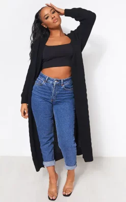 Budget ???? The Fashion Bible Addie Black Cable Knit Maxi Cardigan ????