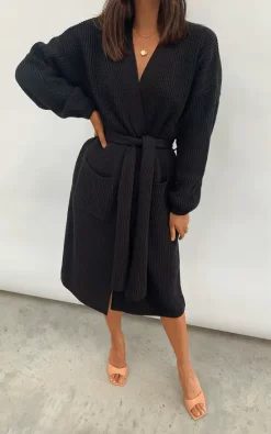 Buy ⌛ Pretty Lavish Arden Midi Tie Cardigan Black ✔️ -Aftershock London Shop unnamed file 509