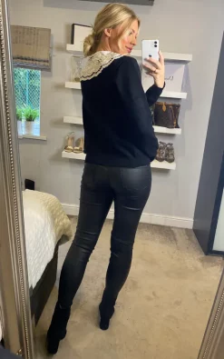 Outlet ???? Yumi Knitted Cardigan With Collar In Black ???? -Aftershock London Shop unnamed file 514