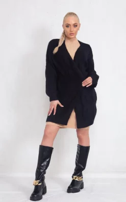 Best Pirce ???? Boutique Store Black Oversized Cable Knit Drop Shoulder Cardigan ❤️ -Aftershock London Shop unnamed file 528